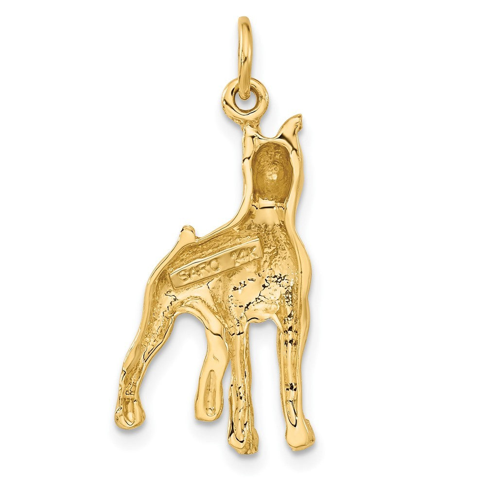 14k Yellow Gold Solid Polished Boxer Charm Pendant