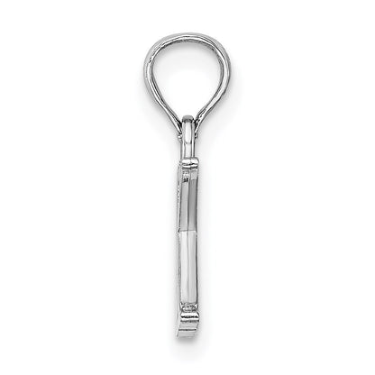 14k White Gold Polished Block Letter K Initial Pendant for Women
