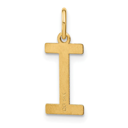 14k Yellow Gold Letter I Initial Pendant for Women