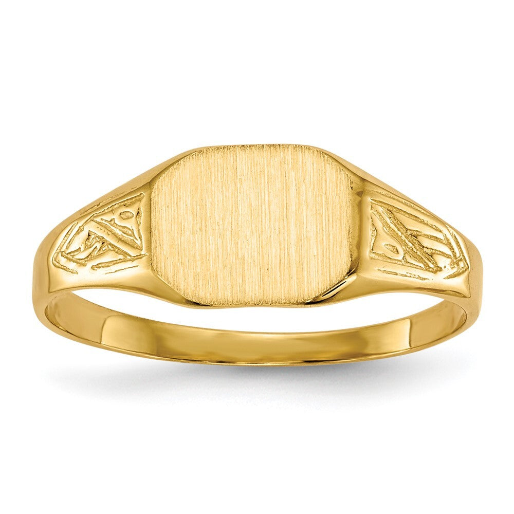 14K Yellow Gold 7.0x8.5mm Open Back Signet Ring