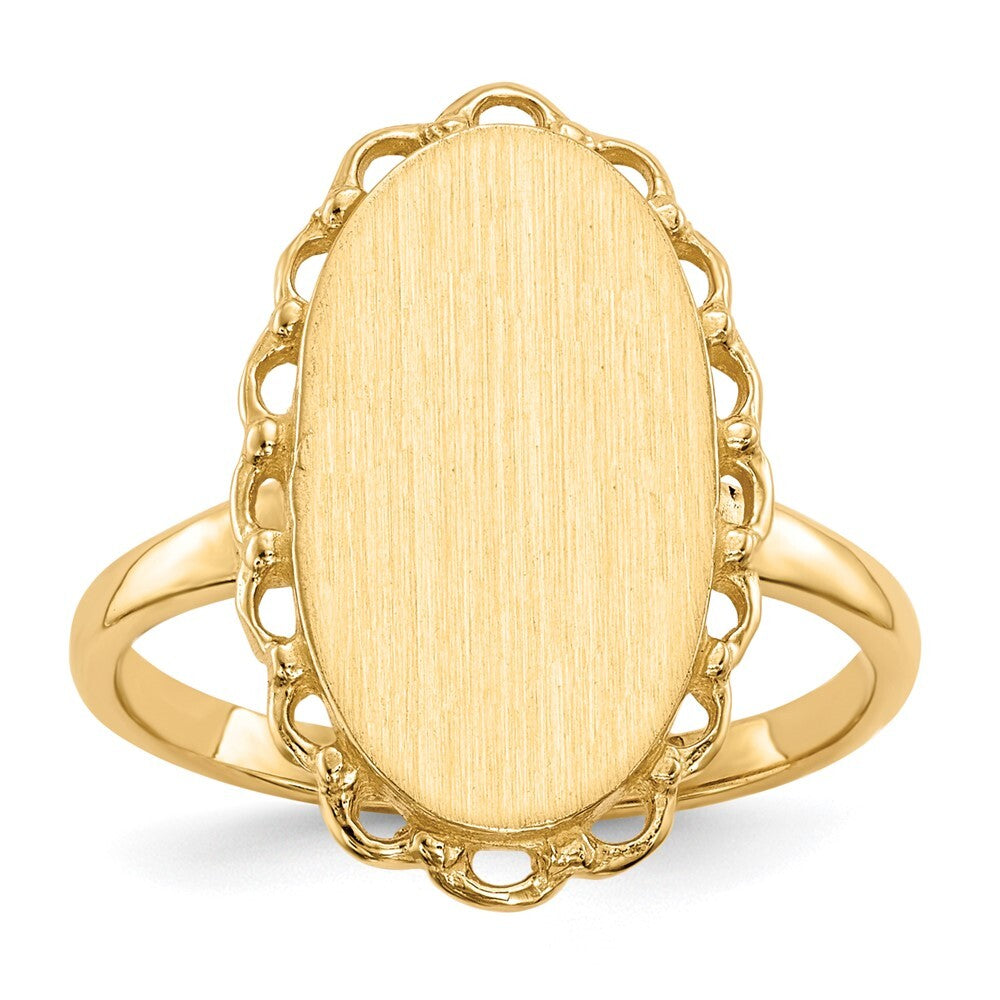 14K Yellow Gold 16.0x9.0mm Open Back Signet Ring