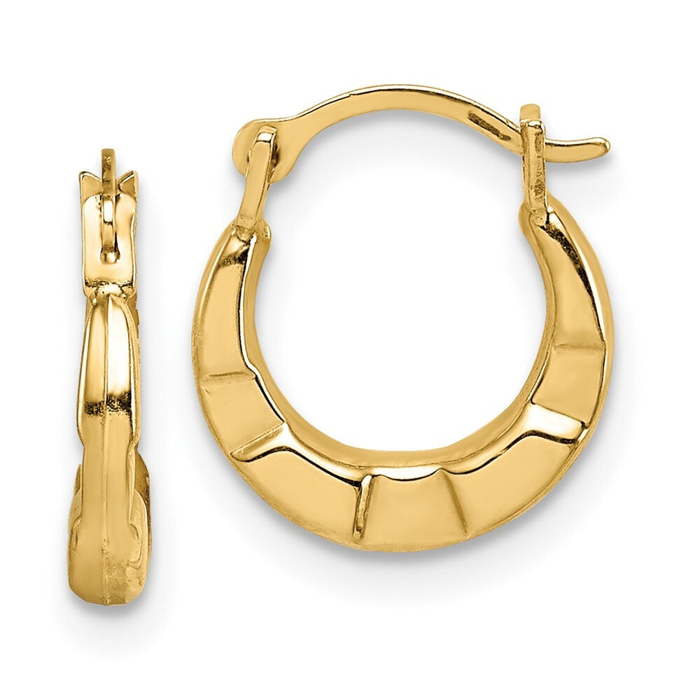 14k Yellow Gold Hoop Earrings Gift for Women