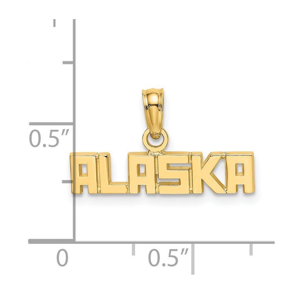 14k Yellow Gold Polished ALASKA Charm