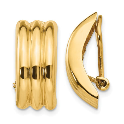 14k Yellow Gold Omega Clip Non-pierced Earrings