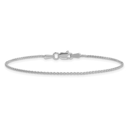 14K White Gold 9 inch 1.2mm Parisian Wheat with Lobster Clasp Anklet