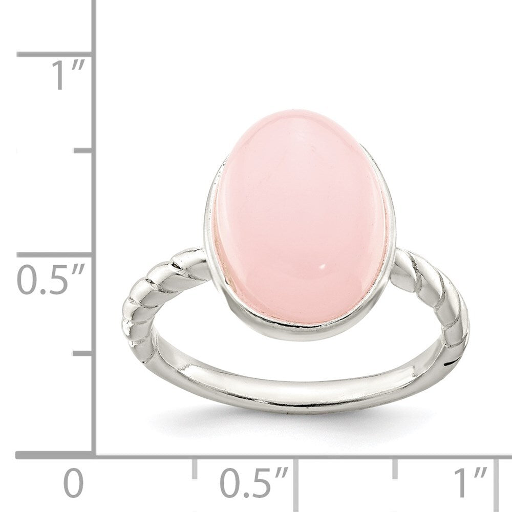 Sterling Silver Rose Quartz Ring Size 6