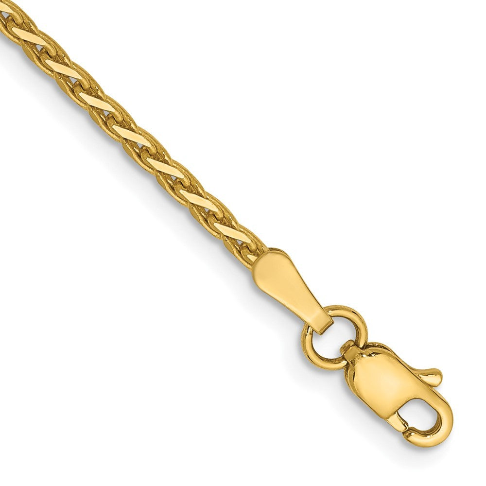 14k Yellow Gold 7 inch 1.9mm Diamond-cut Parisian Wheat Bracelet