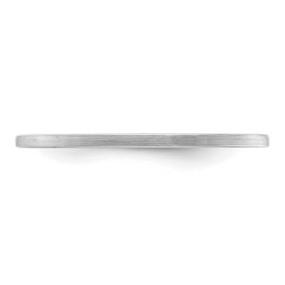 14K White Gold 1.2mm Flat Satin Stackable Band Size 8