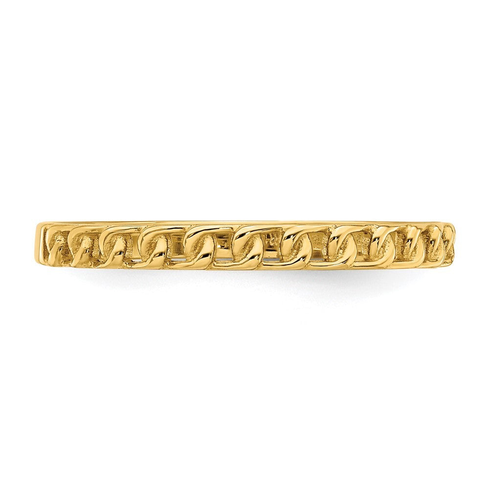 14K Yellow Gold Link Design Ring Size 7