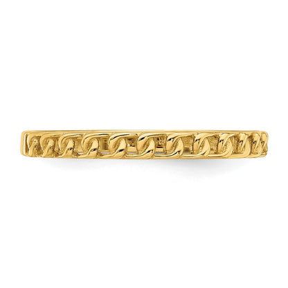 14K Yellow Gold Link Design Ring Size 7