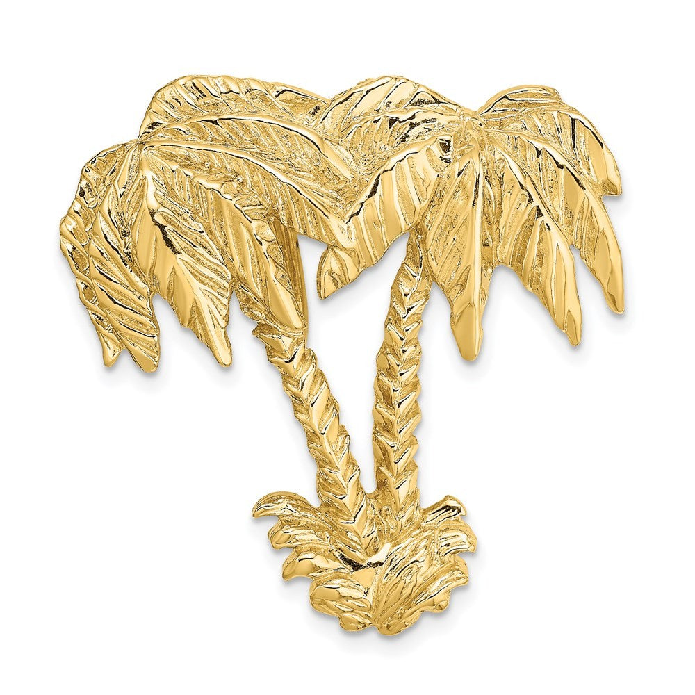 14k Yellow Gold Double Palm Tree Slide