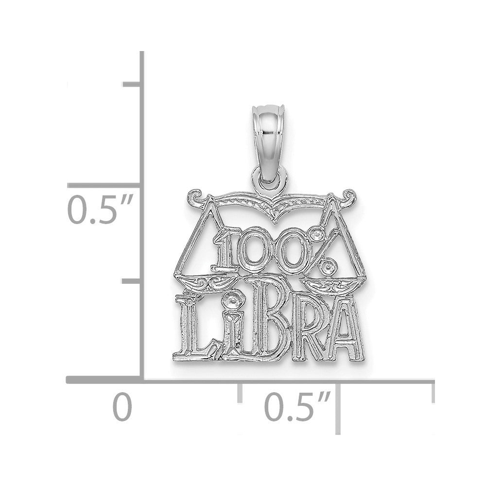 14k White Gold 100% LIBRA Zodiac Charm