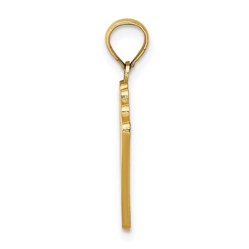 14k Yellow Gold Enamel Playing Cards Royal Flush Charm Pendant for Women