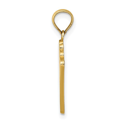 14k Yellow Gold Enamel Playing Cards Royal Flush Charm Pendant for Women
