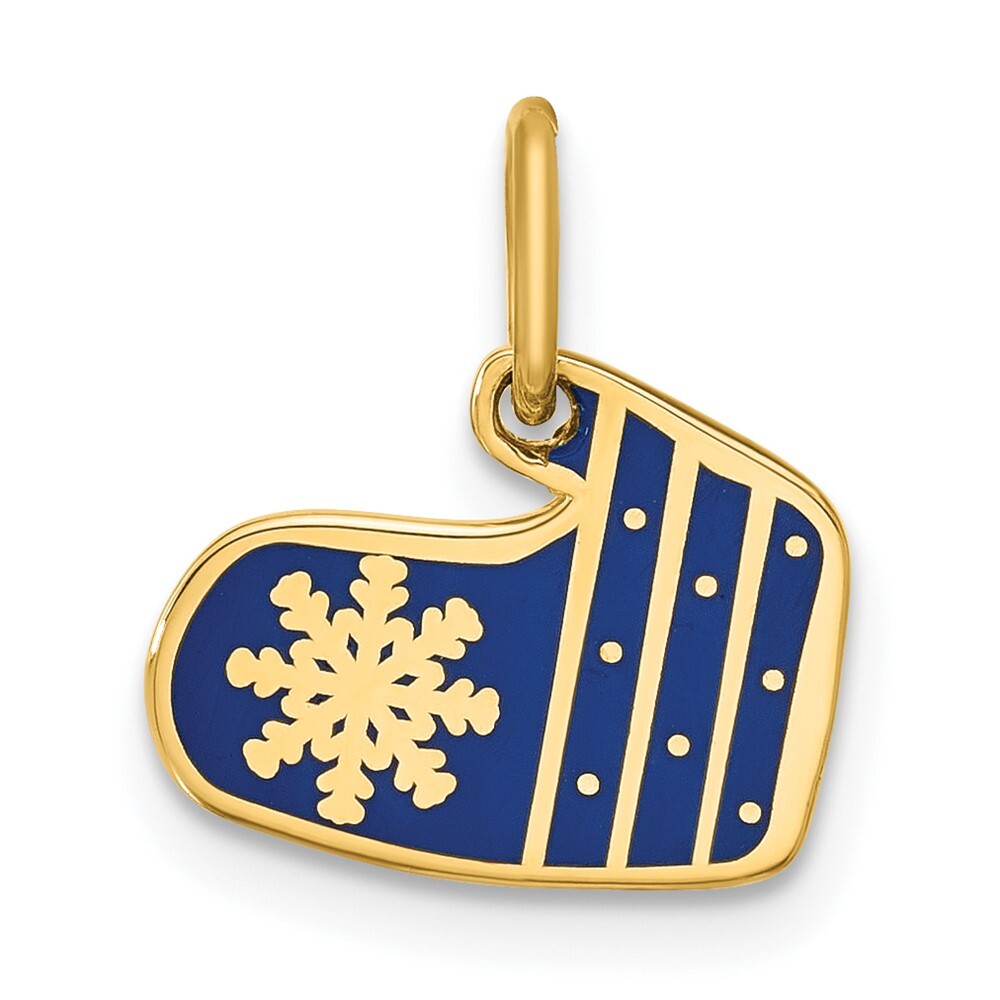 14k Yellow Gold Mitten Charm Pendant for Women