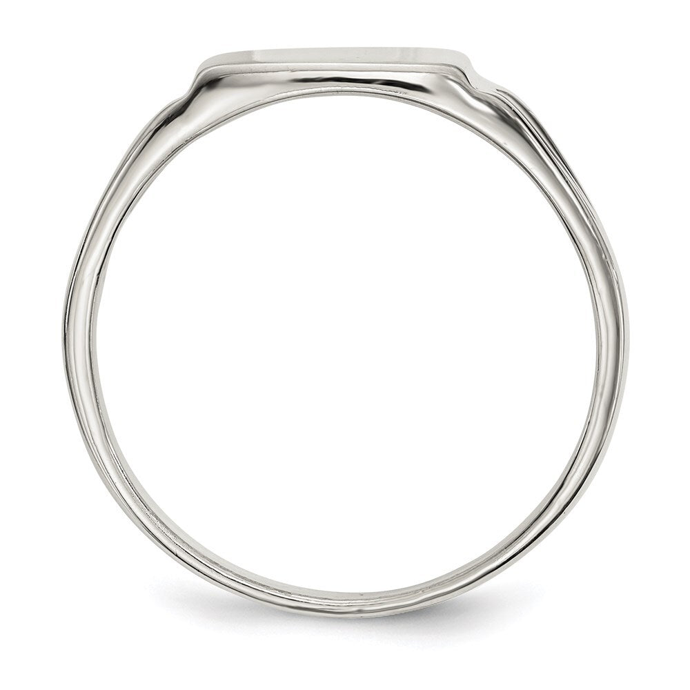 Sterling Silver 11x11mm Open Back Signet Ring Size 9