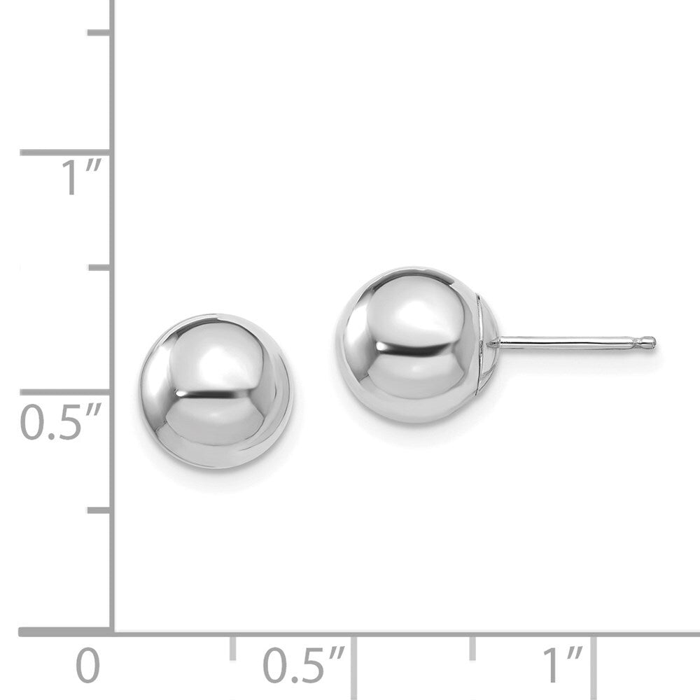 14k White Gold Polished 8mm Ball Stud Earrings Gift for Women