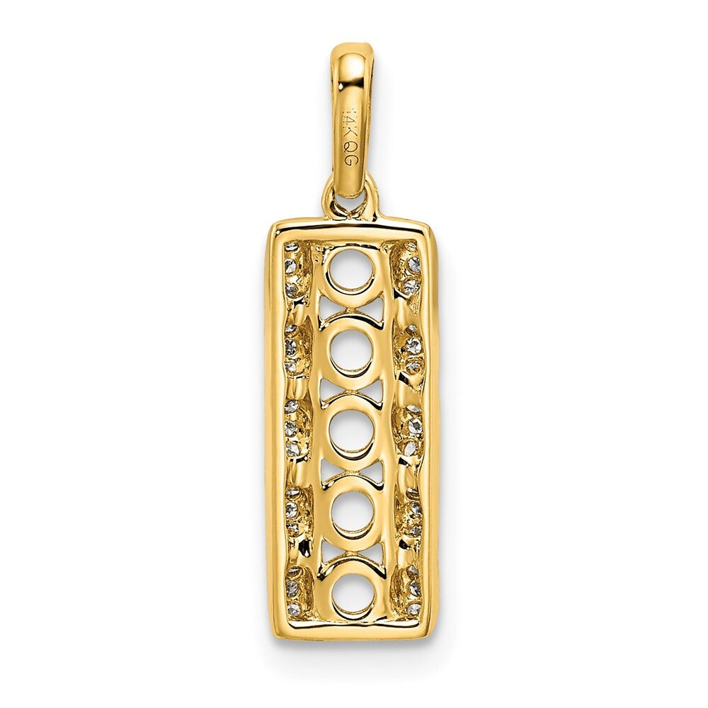 14k Yellow Gold Family Jewelry Diamond Semi-Set Pendant for Women