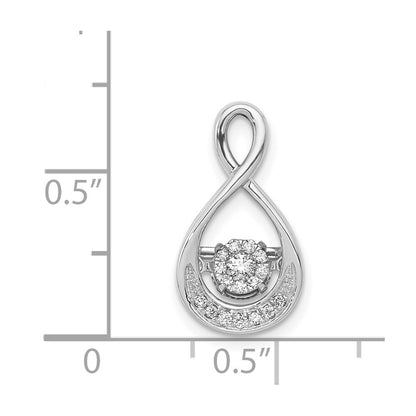 14k White Gold 1/10ct. Vibrant Moving Diamond Teardrop Chain Slide Pendant