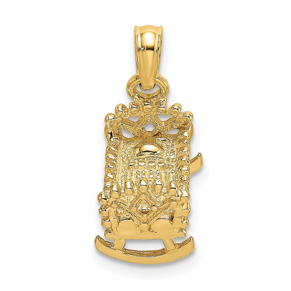 14k Yellow Gold 3-D Baby Cradle Charm