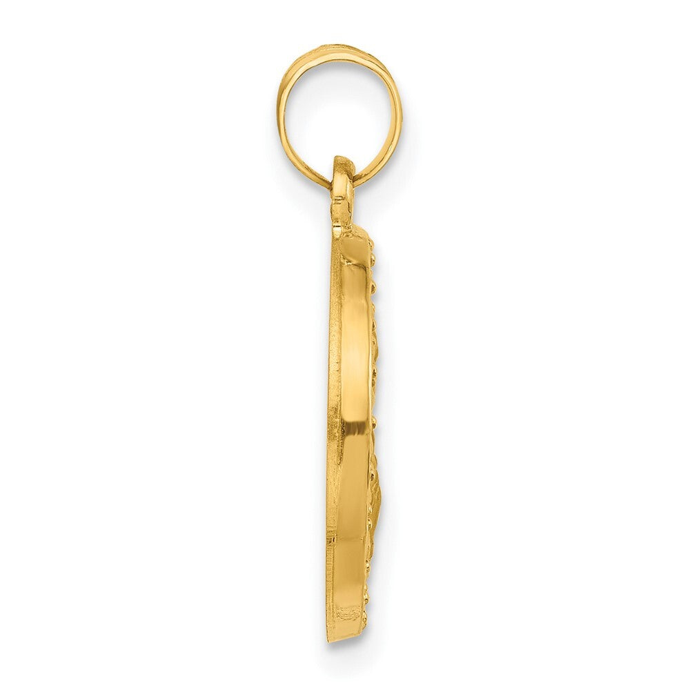 14k Yellow Gold Hollow St. Joseph Medal Pendant for Women