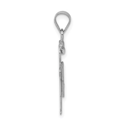 14k White Gold AA Diamond Kid Pendant for Women