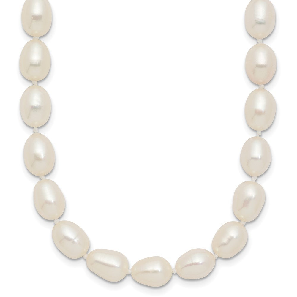 14k Yellow Gold 7-8mm White Rice Freshwater Cultured Pearl 20 inch Necklace