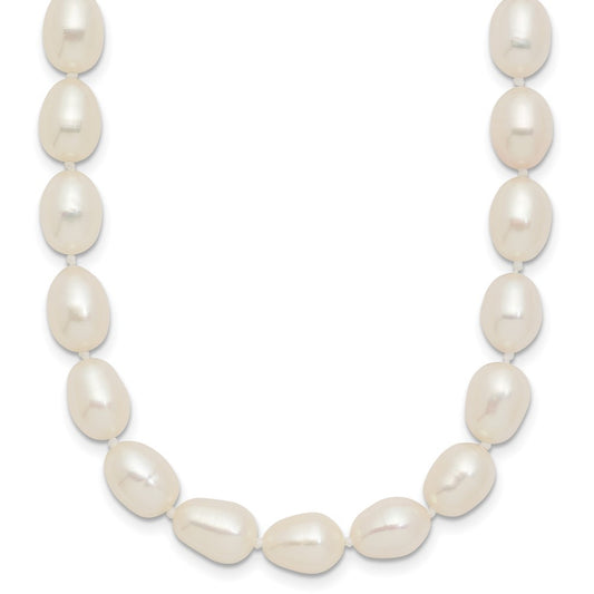 14k Yellow Gold 7-8mm White Rice Freshwater Cultured Pearl 20 inch Necklace