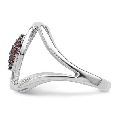 Sterling Silver Rhod-plat Rhodolite Garnet Ring Size 7