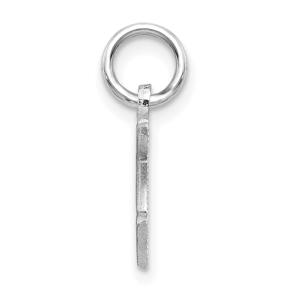 14k White Gold Diamond-cut Letter F Initial Charm Pendant for Women
