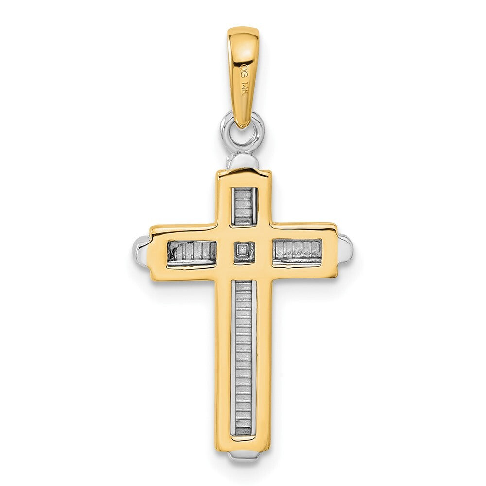 14k Two-tone Gold Cross Pendant for Women