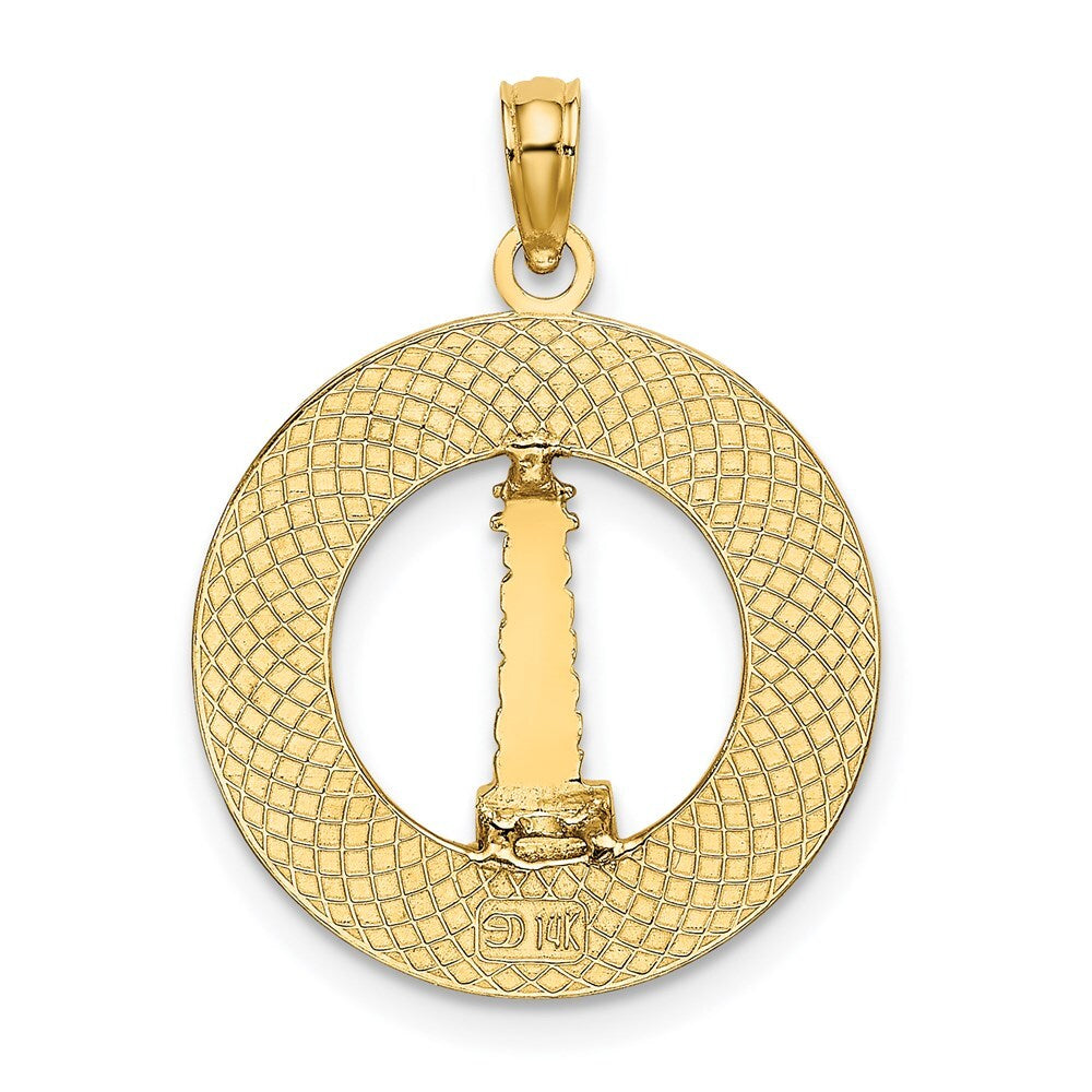 14k Yellow Gold MYSTIC CT Lighthouse Charm Pendant for Women
