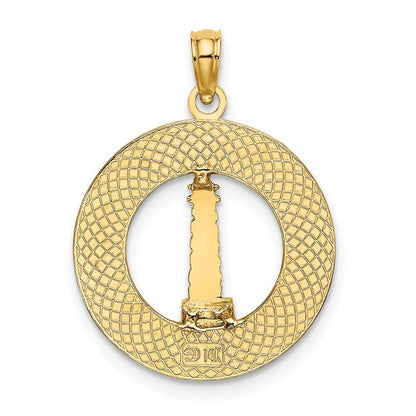 14k Yellow Gold MYSTIC CT Lighthouse Charm Pendant for Women