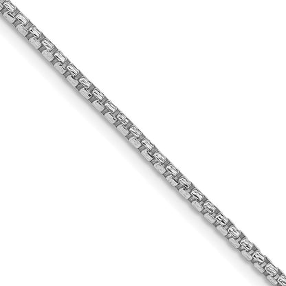 Sterling Silver Rhodium-plated 2mm Diamond-cut Round Box Chain Necklace