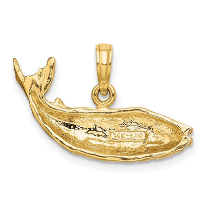 14k Yellow Gold 2-D Humpback Whale Charm