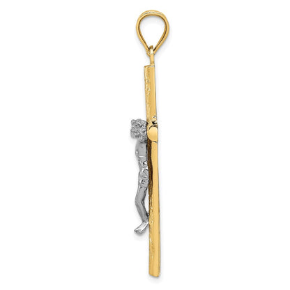 14k Two-tone Gold Crucifix Pendant for Women
