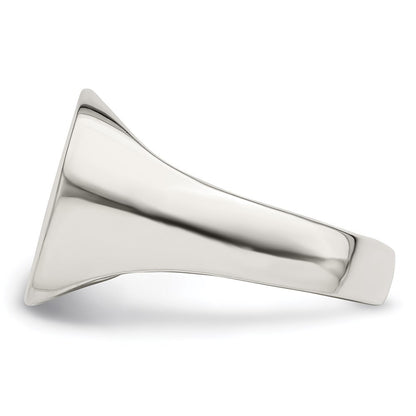 Sterling Silver 14x15mm Closed Back Signet Ring Size 11
