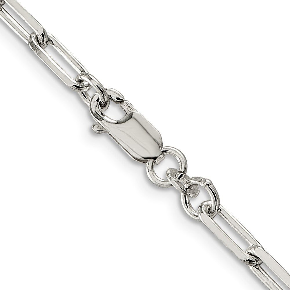 Sterling Silver 4.25mm Elongated Open Link Chain Necklace