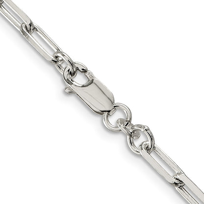 Sterling Silver 4.25mm Elongated Open Link Chain Necklace