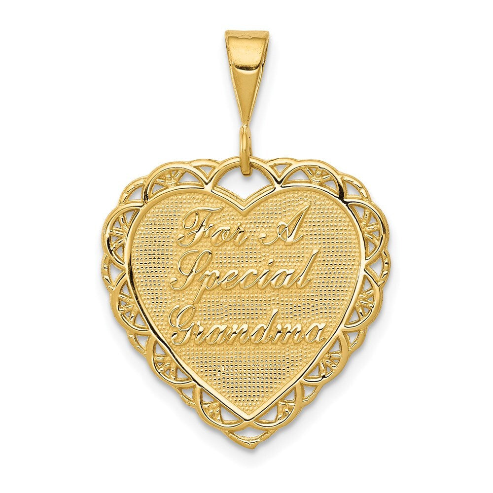 14k Yellow Gold Reversible FOR A SPECIAL GRANDMA Pendant for Women