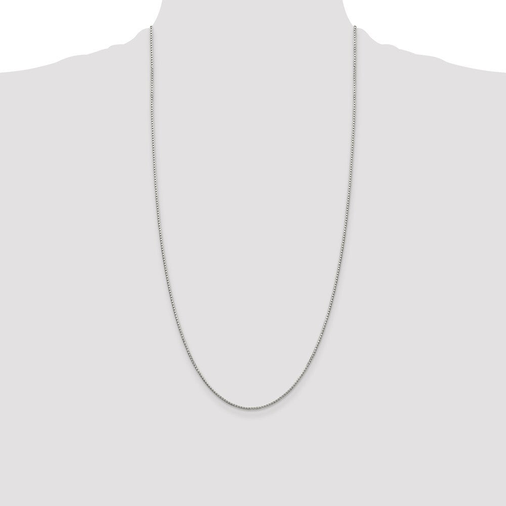 Sterling Silver 1.35mm 8 Sided Diamond-cut Box Chain