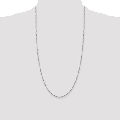 Sterling Silver 1.35mm 8 Sided Diamond-cut Box Chain