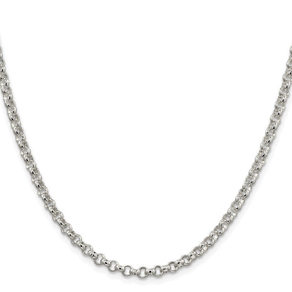Sterling Silver Rhodium-plated 4mm Rolo Chain Necklace
