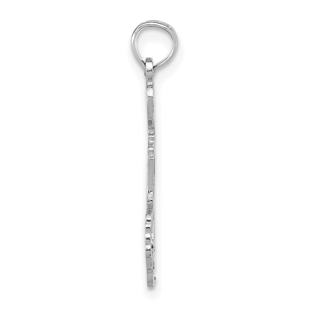 14k White Gold Solid Michigan State Pendant for Women