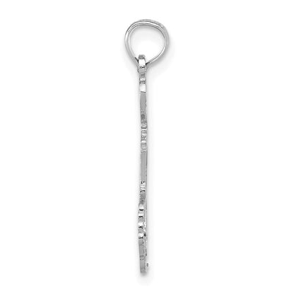 14k White Gold Solid Michigan State Pendant for Women