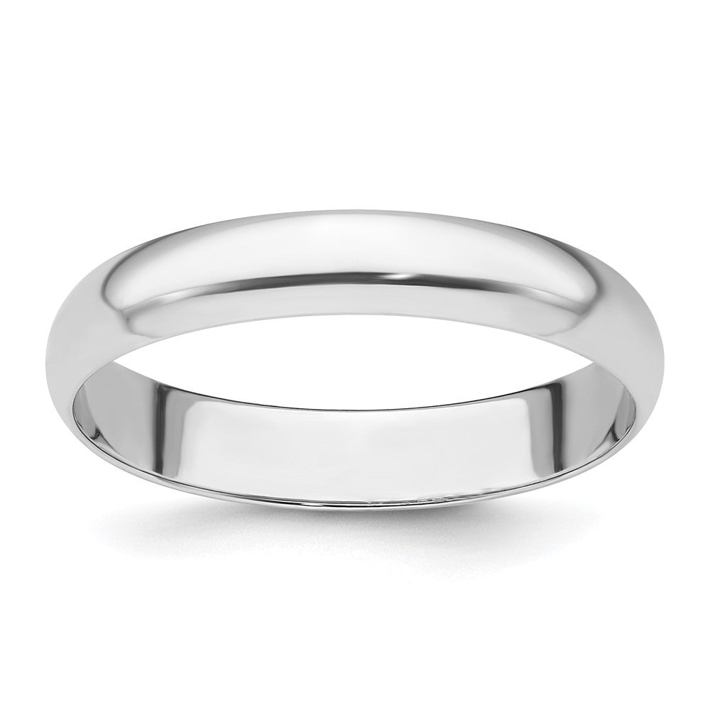 950 Platinum 4mm Half Round Featherweight Wedding Band Ring Size 10.5