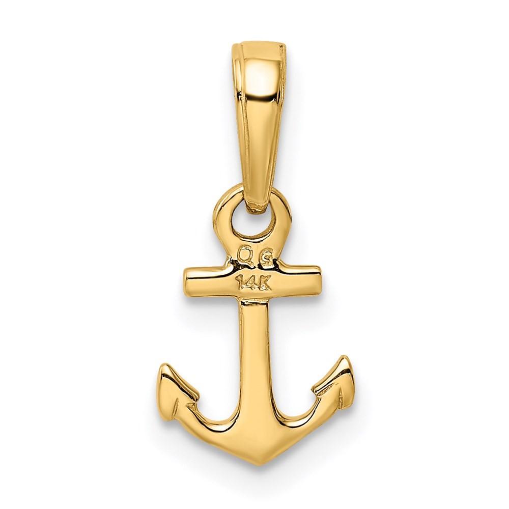 14k Yellow Gold Mini Anchor Pendant