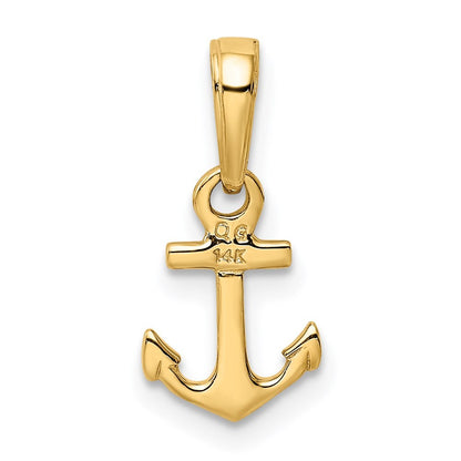 14k Yellow Gold Mini Anchor Pendant