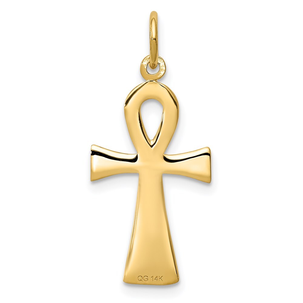 14k Yellow Gold Ankh Cross Charm