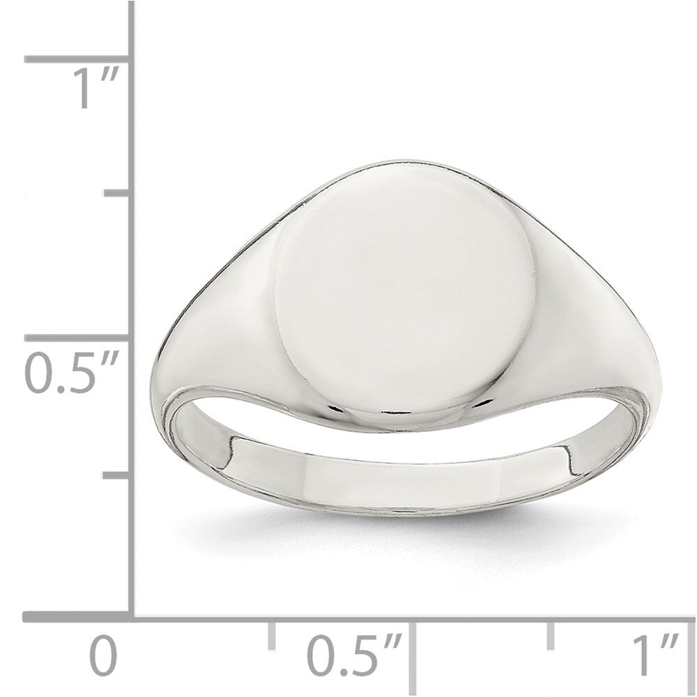 Sterling Silver 13x10mm Closed Back Signet Ring Size 10